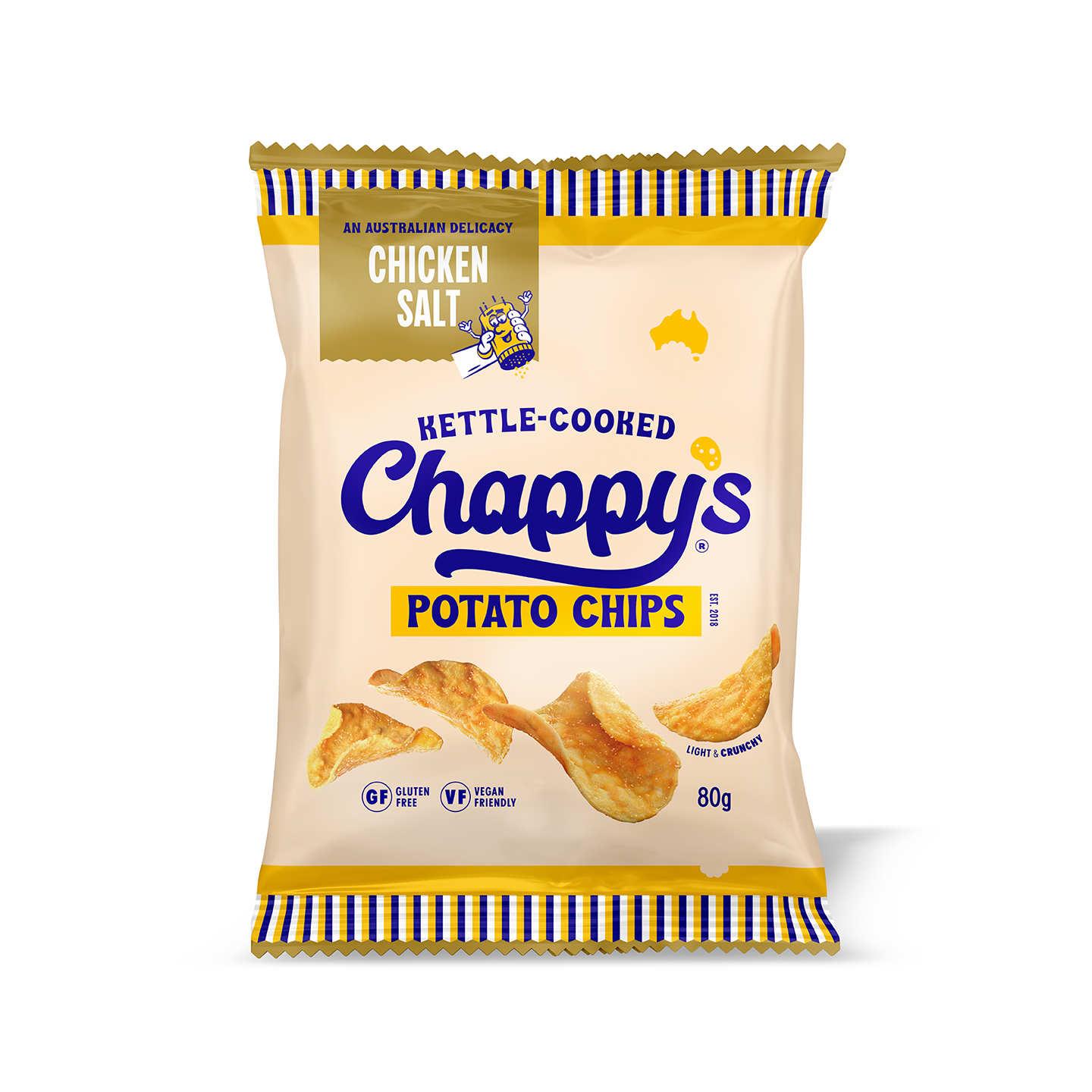 Chappy's Chicken Salt Pack with 3D Chips and gold flavour packaging